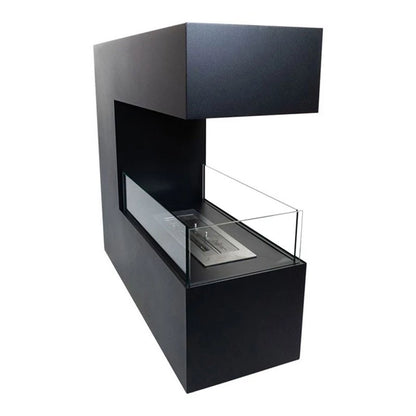 Topeka Black - 3-Sided Bio Fireplace in Steel