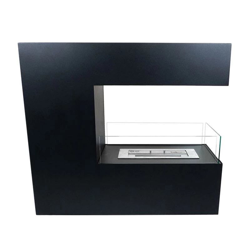 Topeka Black - 3-Sided Bio Fireplace in Steel