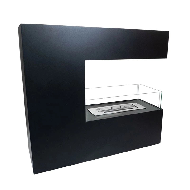 Topeka Black - 3-Sided Bio Fireplace in Steel