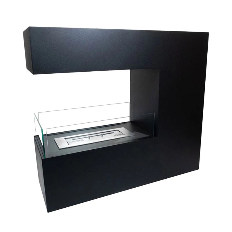 Topeka Black - 3-Sided Bio Fireplace in Steel