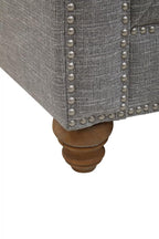 Stella 3 Seater Chesterfield Grey Linen Sofa