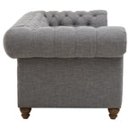 Stella 3 Seater Chesterfield Grey Linen Sofa