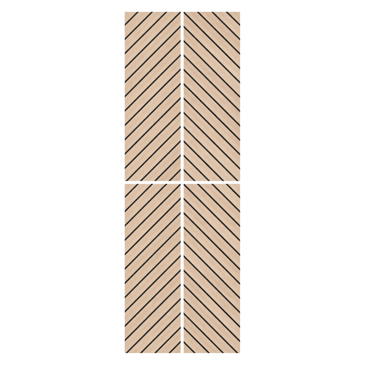 Self Adhesive Herringbone Acoustic Wall Panels - Premium Oak - 120cm x 30cm  (4 Pieces)
