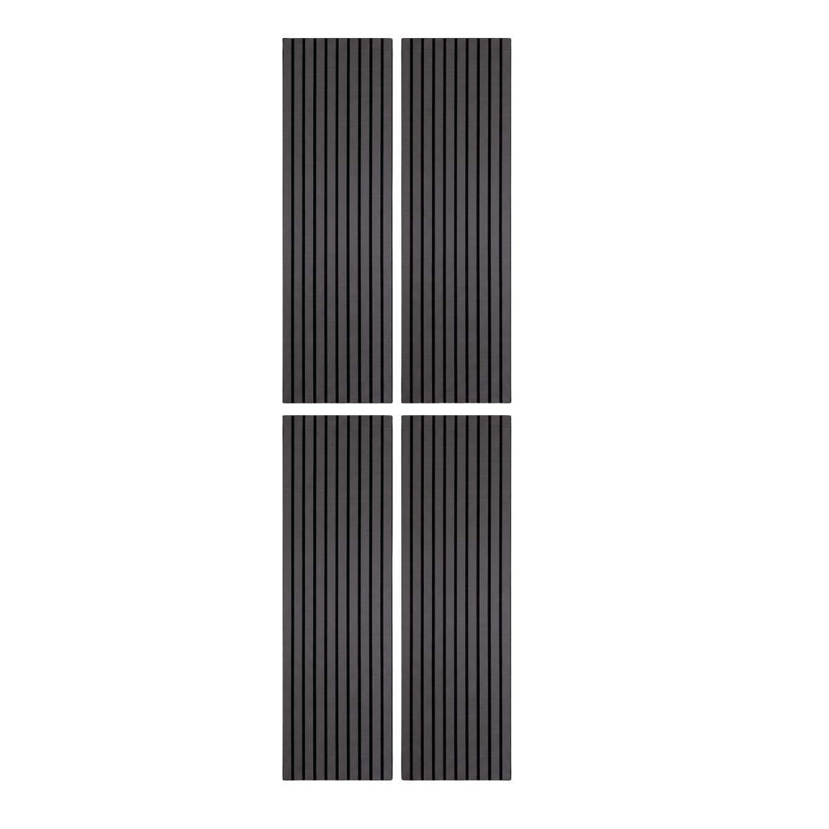 Self Adhesive Slatted Acoustic Wall Panels - Black Oak - 120cm x 30cm (4 Pieces)