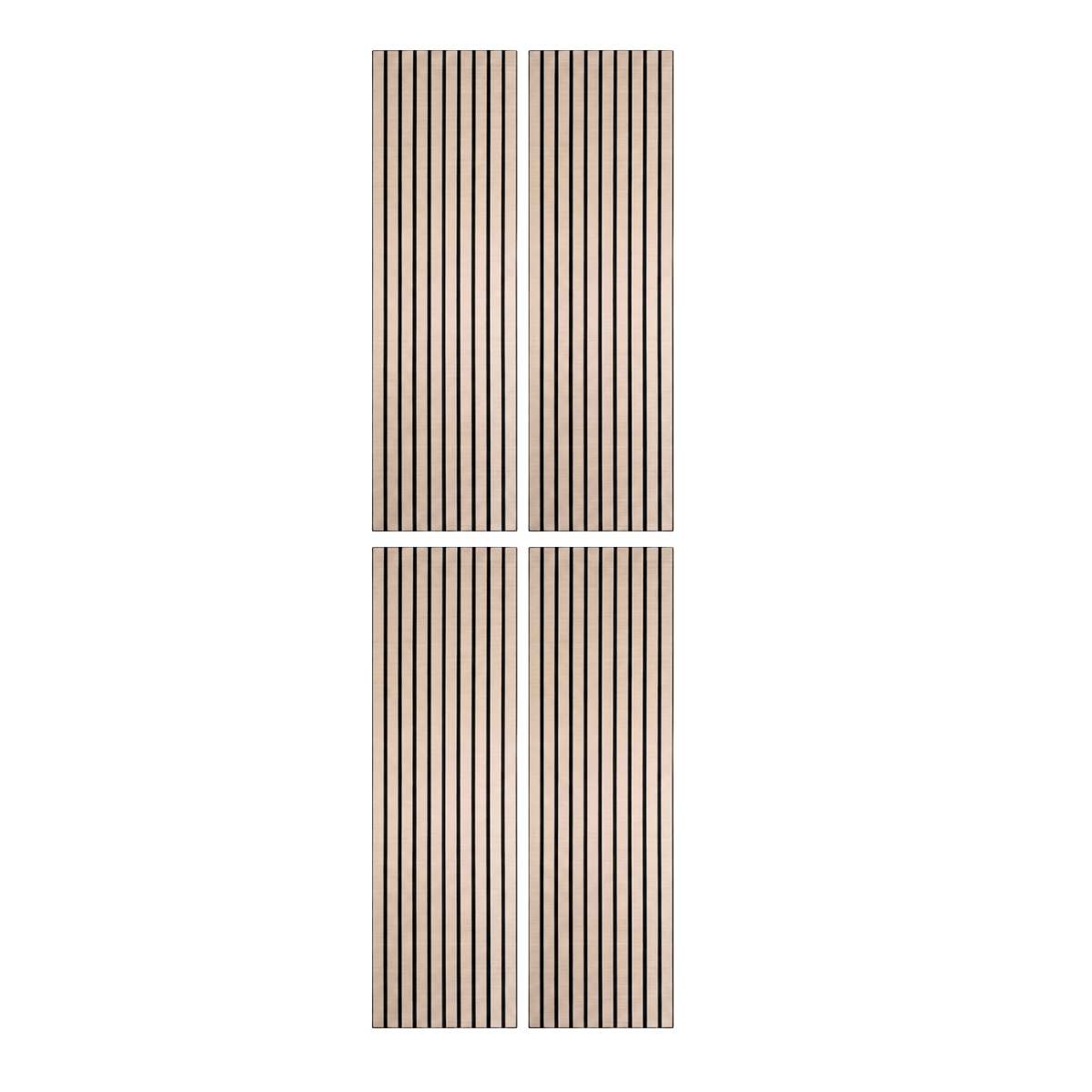 Self Adhesive Slatted Acoustic Wall Panels - Premium Oak - 120cm x 30cm (4 Pieces)