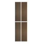 Self Adhesive Slatted Acoustic Wall Panels - Smoked Oak - 120cm x 30cm (4 Pieces)