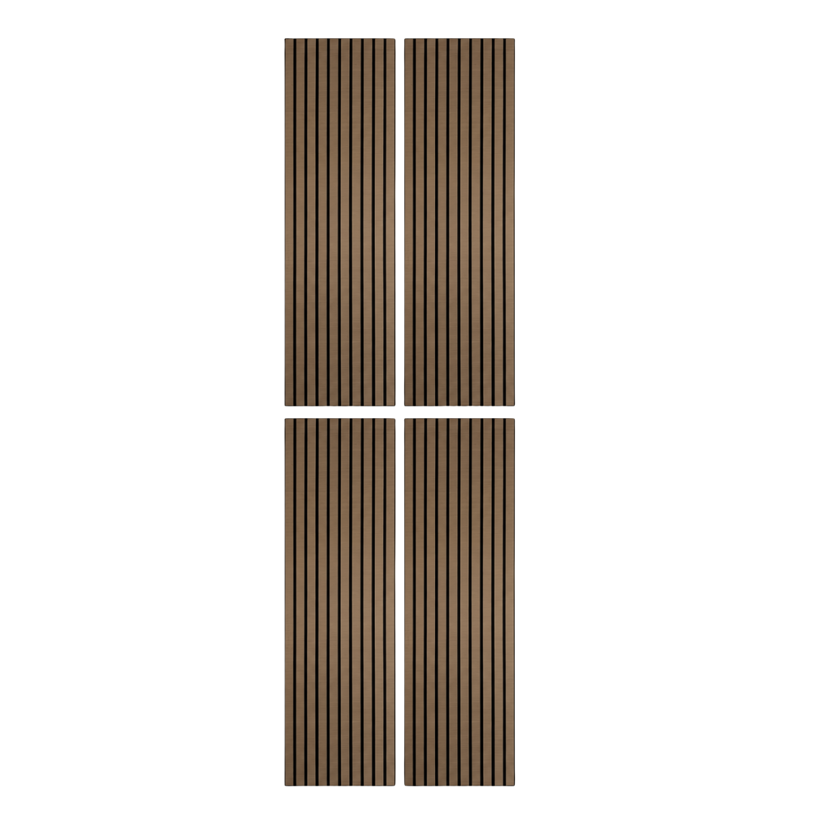 Self Adhesive Slatted Acoustic Wall Panels - Smoked Oak - 120cm x 30cm (4 Pieces)