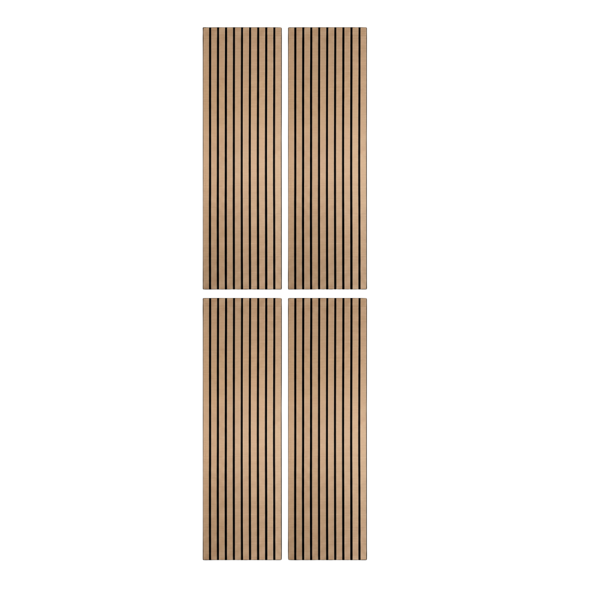 Self Adhesive Slatted Acoustic Wall Panels - Walnut - 120cm x 30cm (4 Pieces)