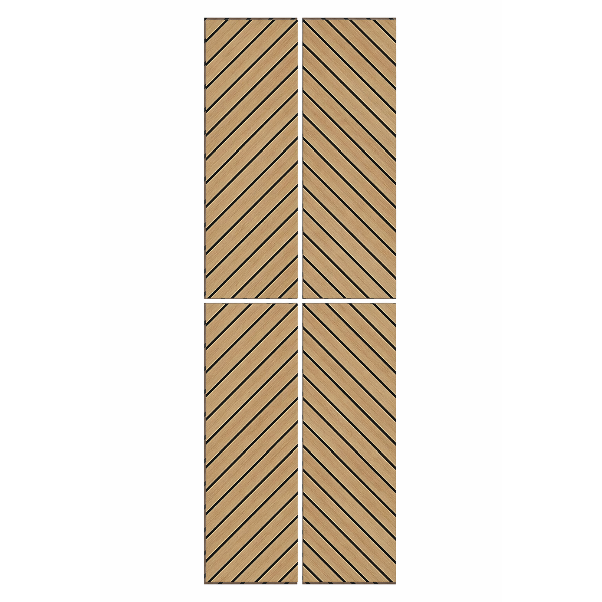 Self Adhesive Herringbone Acoustic Wall Panels - Walnut - 120cm x 30cm  (4 Pieces)