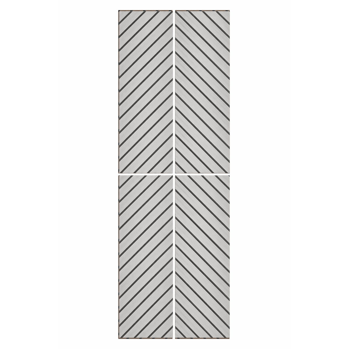 Self Adhesive Herringbone Acoustic Wall Panels - Grey Oak - 120cm x 30cm (4 Pieces)