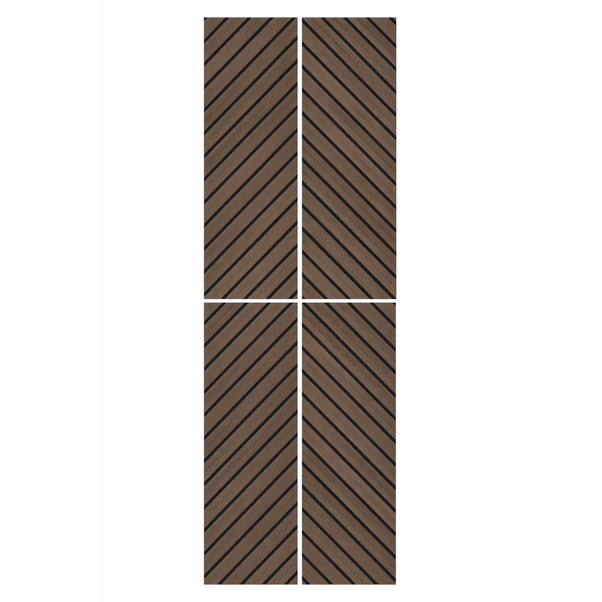 Self Adhesive Herringbone Acoustic Wall Panels - Smoked Oak - 120cm x 30cm (4 Pieces)