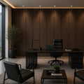 Self Adhesive Herringbone Acoustic Wall Panels - Smoked Oak - 120cm x 30cm (4 Pieces)