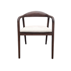 Tess Walnut Dining Chair in Oatmeal Boucle Set of 2