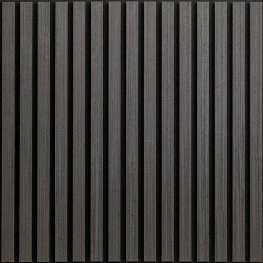 Acoustic Square Wood Wall Panel - Charcoal Black 60cm x 60cm (4 Pieces)