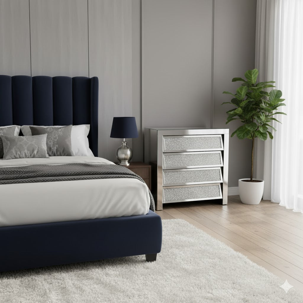 Roma Crushed Diamond 4 Drawer Chest