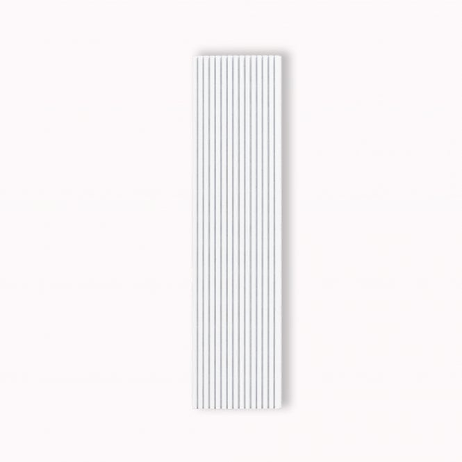 Wood Veneer Acoustic Slatted Wall Panel - White with White Felt 2.4m x 0.6m (1 piece)