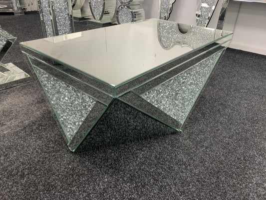 Roma Crushed Diamond Mirrored Coffee Table