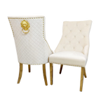 Bentley Gold Dining Chair with Lion Knocker & Quilted Back (All Colours)
