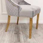 Bentley Gold Dining Chair with Lion Knocker & Quilted Back (All Colours)