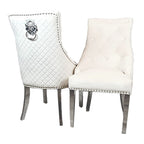 Bentley Dining Chair with Lion Knocker & Quilted Back (All Colours)