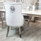 Bentley Dining Chair with Lion Knocker & Quilted Back (All Colours)