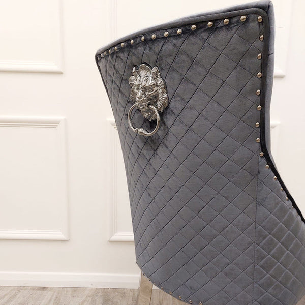 Bentley Dining Chair with Lion Knocker & Quilted Back (All Colours)