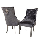 Bentley Dining Chair with Lion Knocker & Quilted Back (All Colours)