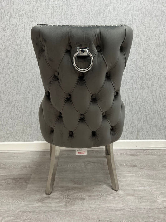Victoria Dark Grey Ring Knocker Chair