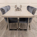 Freya 1.8M Dining Table Solid Light Pine wood with Chrome Metal Legs