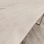 Freya 1.8M Dining Table Solid Light Pine wood with Chrome Metal Legs