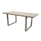 Freya 1.8M Dining Table Solid Light Pine wood with Chrome Metal Legs