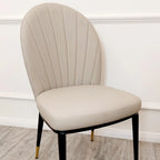 Etta Leather Dining Chair Beige