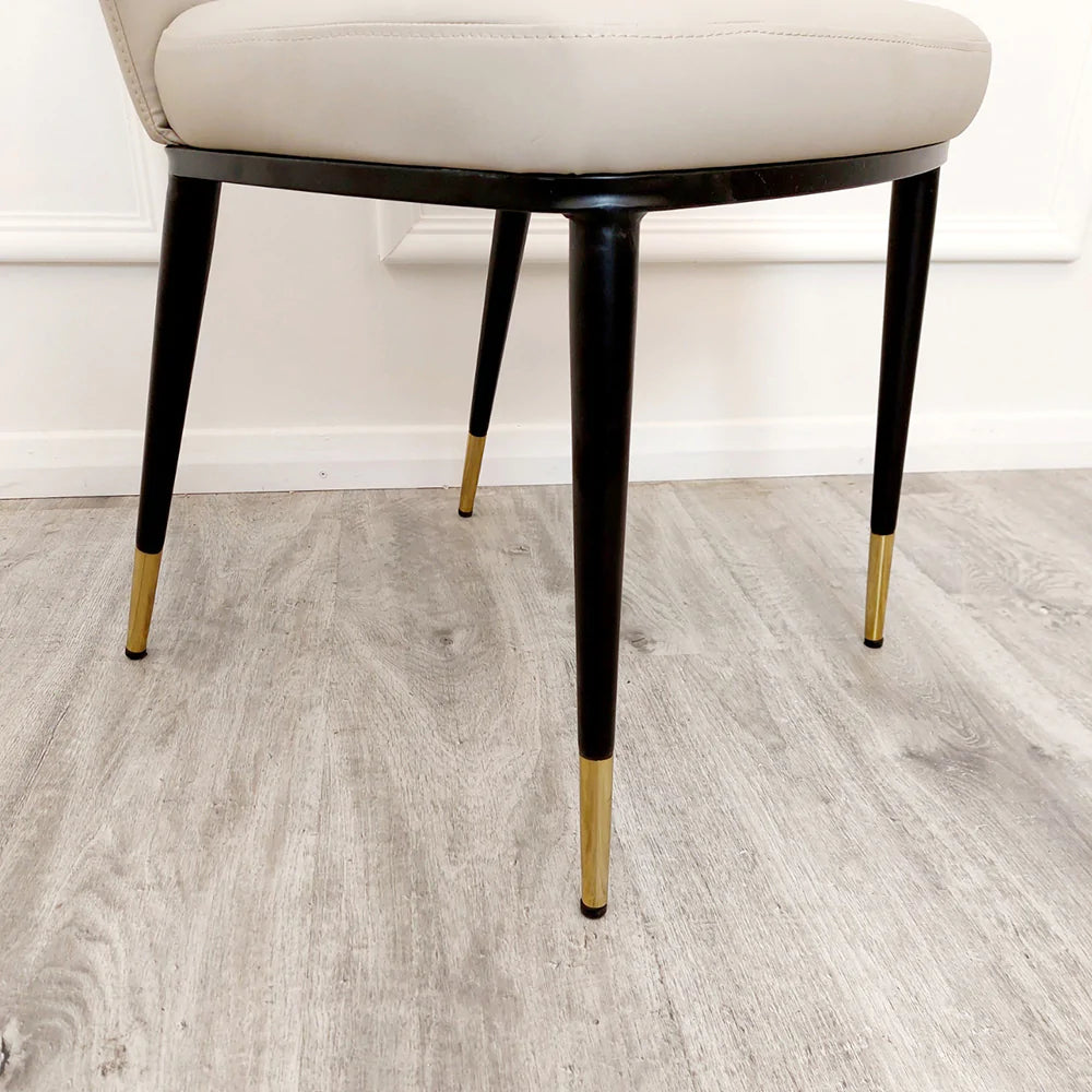 Etta Leather Dining Chair Beige