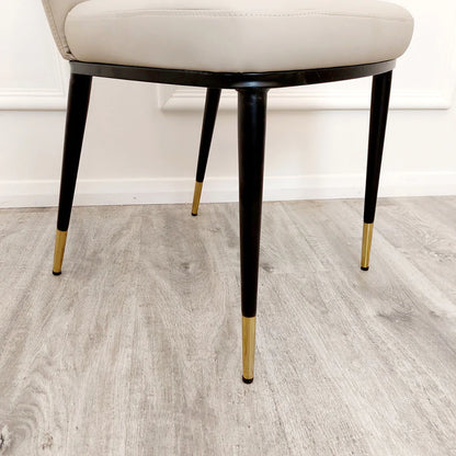 Etta Leather Dining Chair Beige