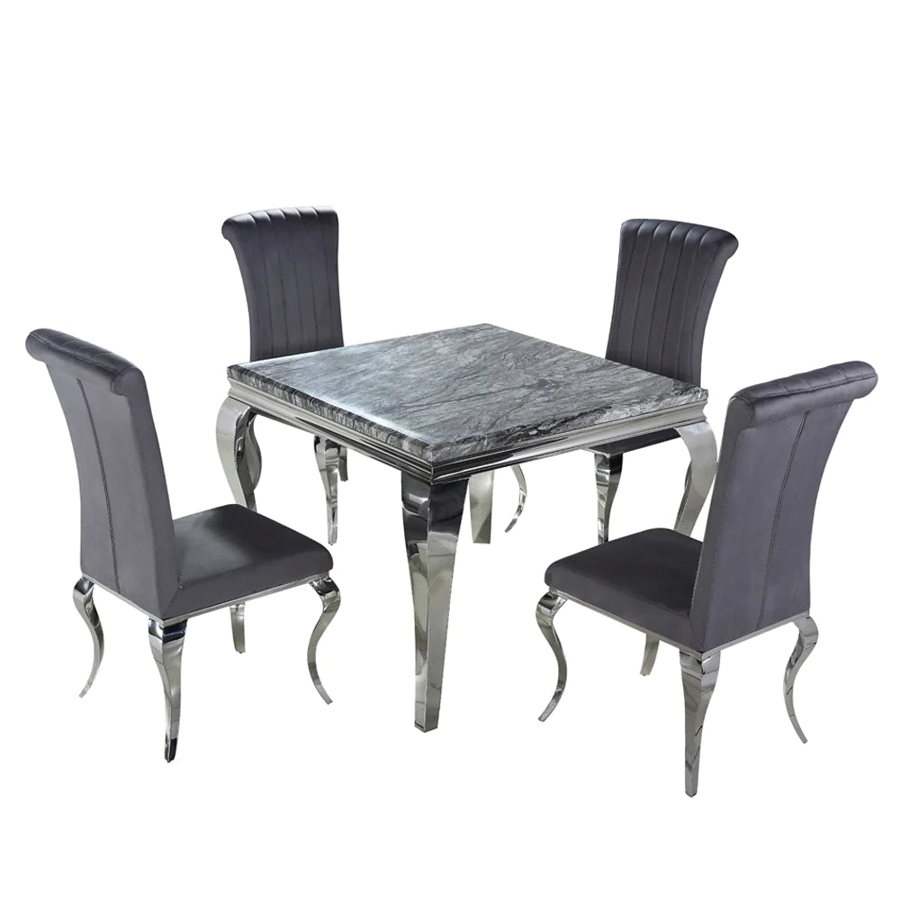 Louis Dining Table in Chrome 1M (All Colours)