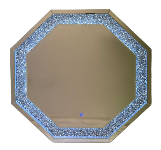 LED Crushed Diamond Octagon Mirror 85 x 85cm