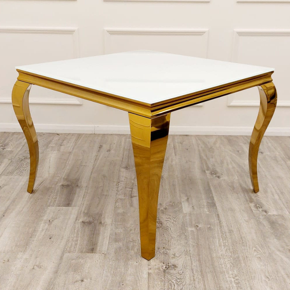 Louis Dining Table Gold with Glass/Sintered Stone Or Marble Top (All Colours) 1M