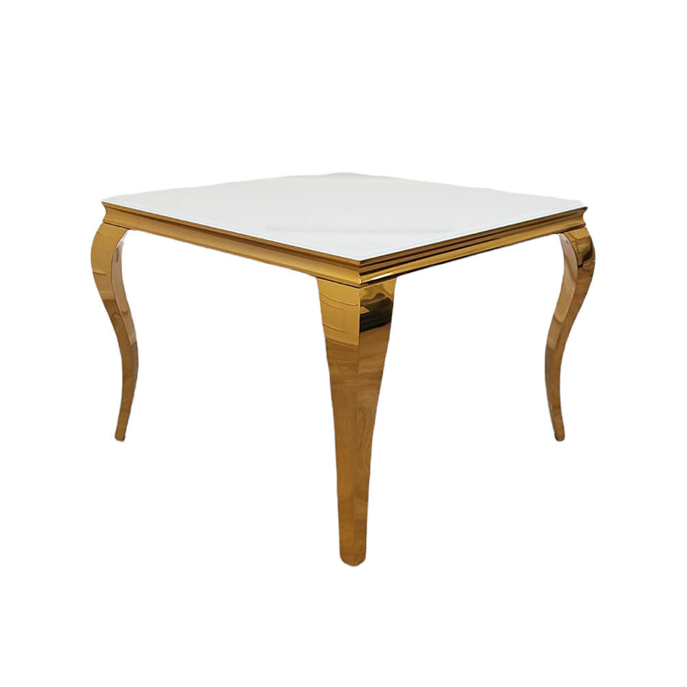 Louis Dining Table Gold with Glass/Sintered Stone Or Marble Top (All Colours) 1M