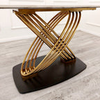 Orion Gold 1.8M Dining Table with Polar White Sintered Stone Top