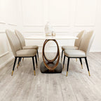 Orion Gold 1.8M Dining Table with Polar White Sintered Stone Top