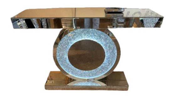 Roma LED Crushed Diamond Circle Console Table