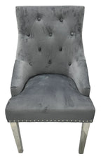 Roma Dark Grey Chair (No Knocker/Chrome Legs)