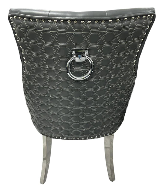 Roma PU Chair (Ring Knocker/Chrome Legs)  (2 Colours)
