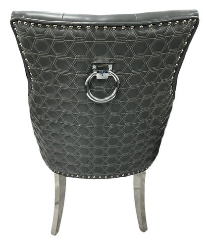 Roma PU Chair (Ring Knocker/Chrome Legs)  (2 Colours)