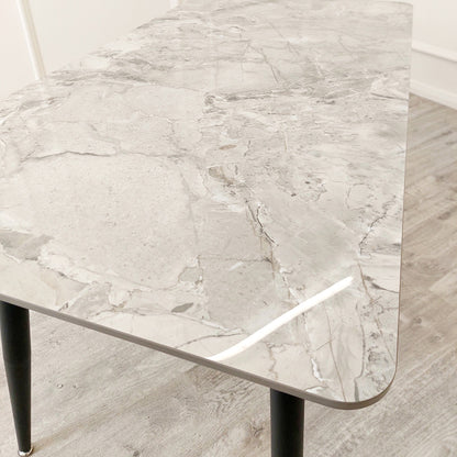 Louis Coffee Table Gold with Marble/Stone & Glass Top 130cm