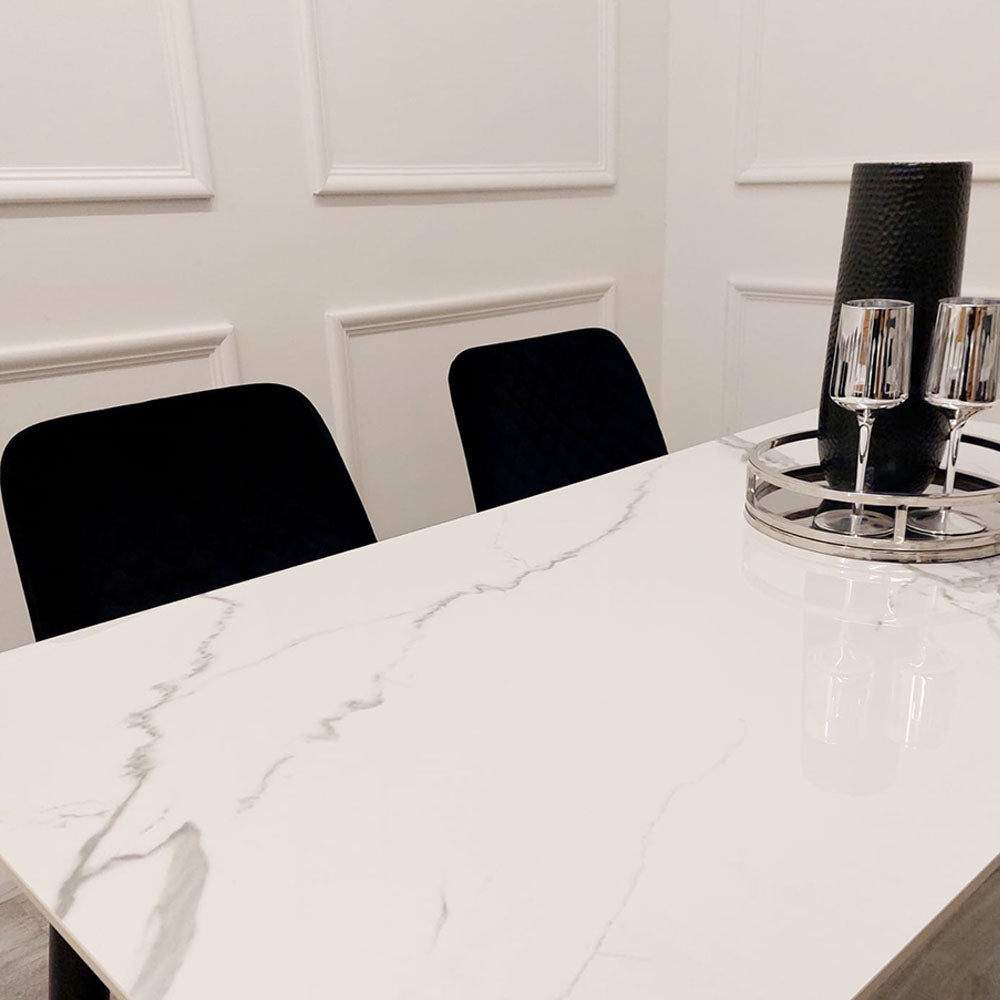 Titus 1.4M Black Dining Table with Sintered Stone Top