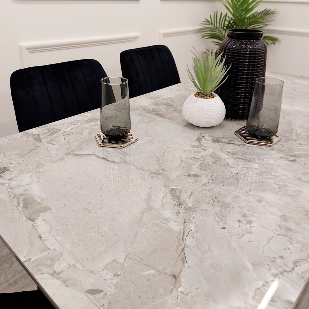 Titus 1.4M Black Dining Table with Sintered Stone Top