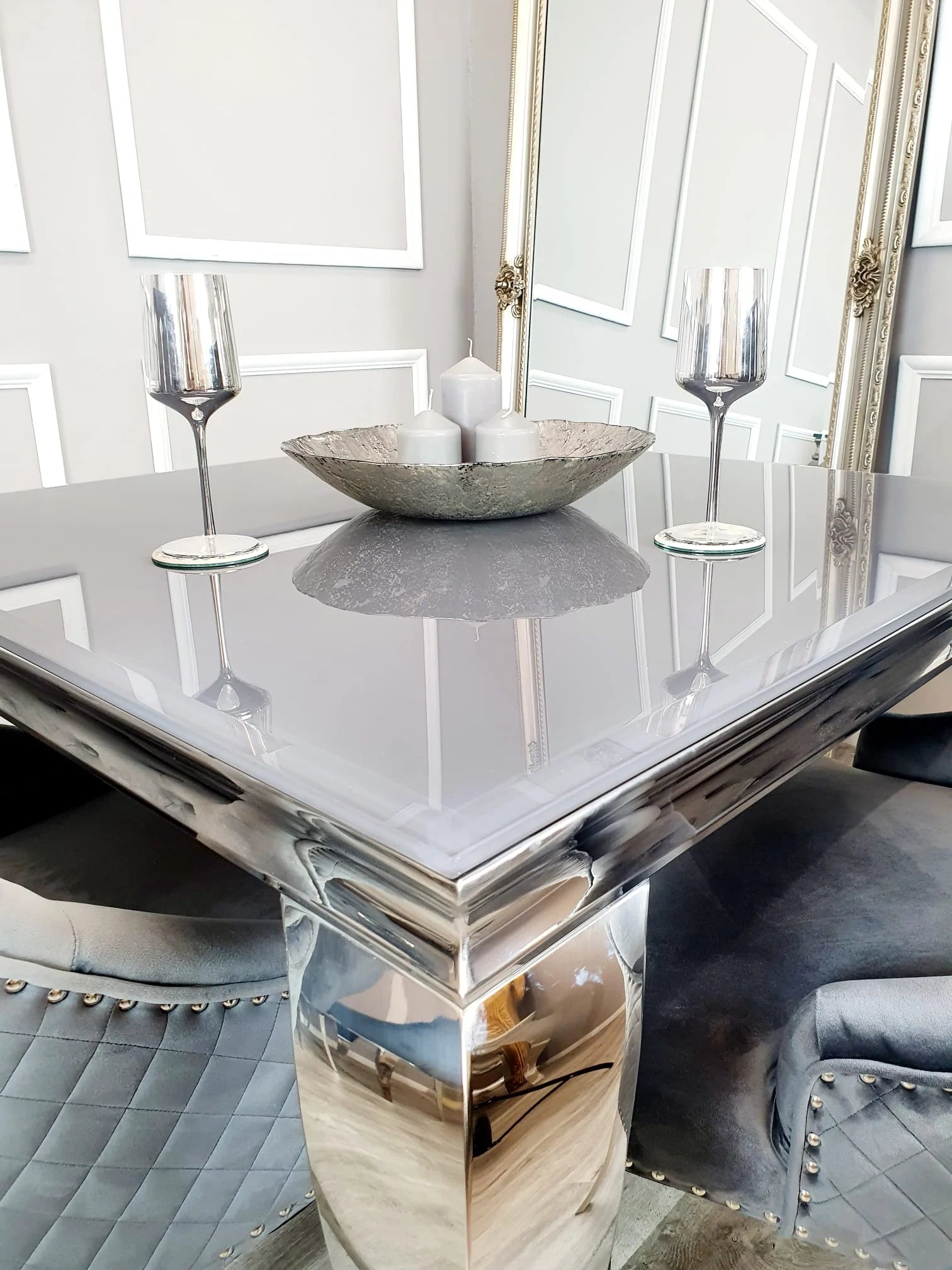 Louis Dining Table in Chrome 1M (All Colours)