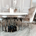 Chelsea Dining Chair with Lion Knocker & Buttoned Back (All Colours)