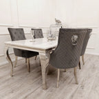 Bentley Dining Chair with Lion Knocker & Quilted Back (All Colours)